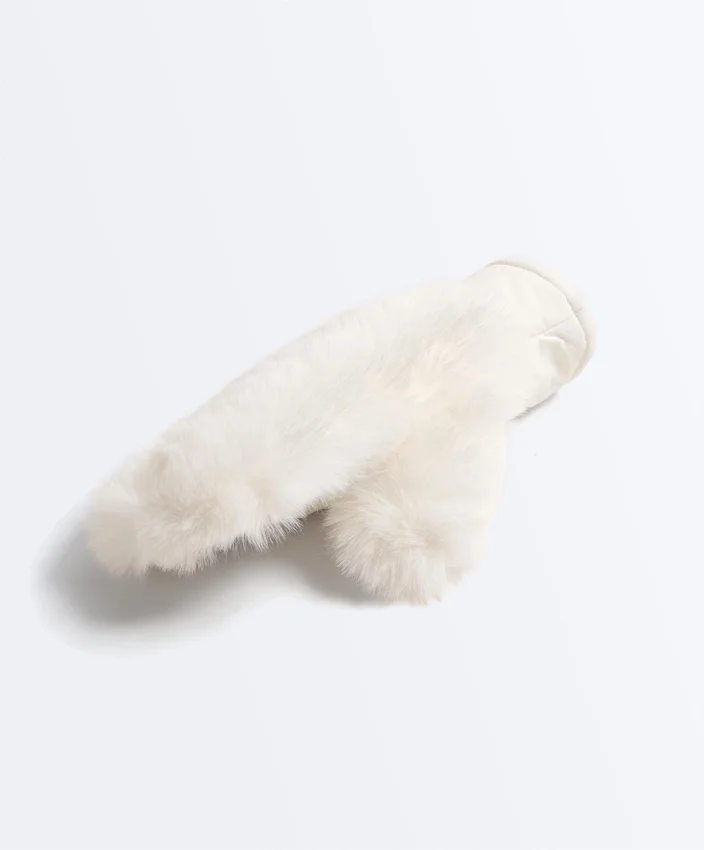 Moufles en fausse fourrure avec cordon Moufles en fausse fourrure avec cordon
