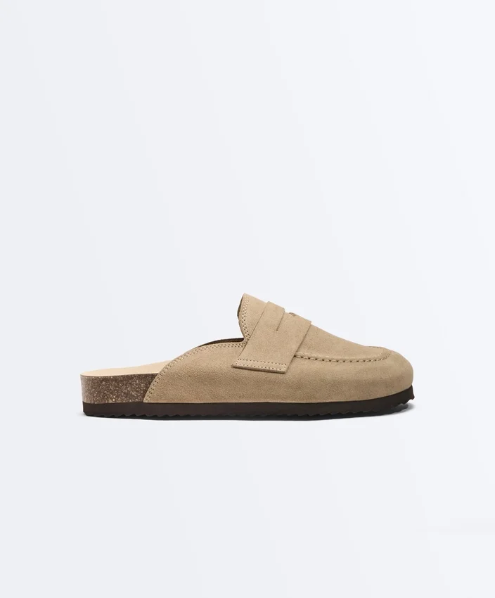 Mules en cuir refendu Mules en cuir refendu