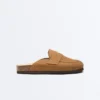 Mules en cuir refendu Mules en cuir refendu
