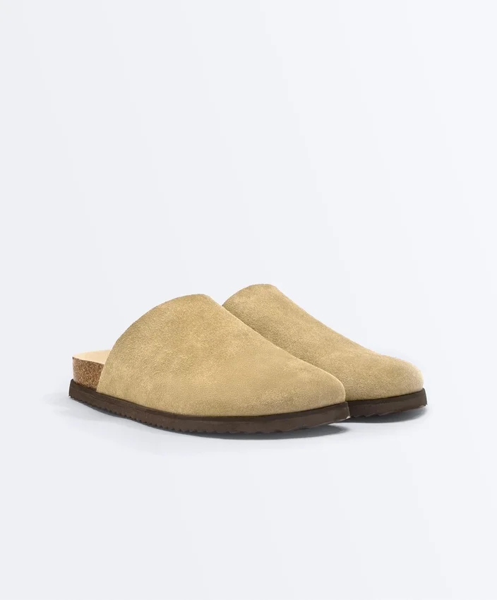 Mules en cuir refendu Mules en cuir refendu