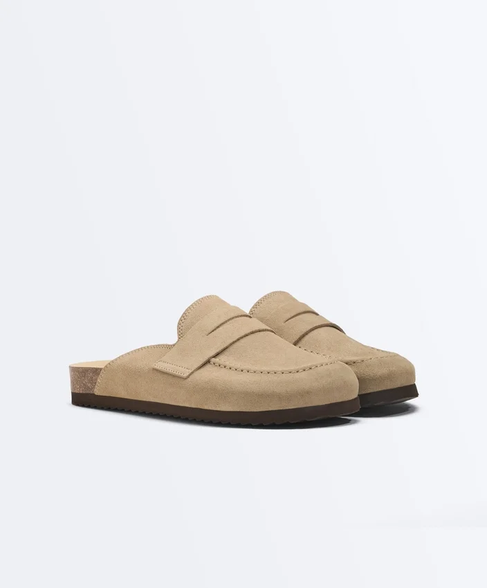 Mules en cuir refendu Mules en cuir refendu