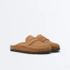 Mules en cuir refendu Mules en cuir refendu
