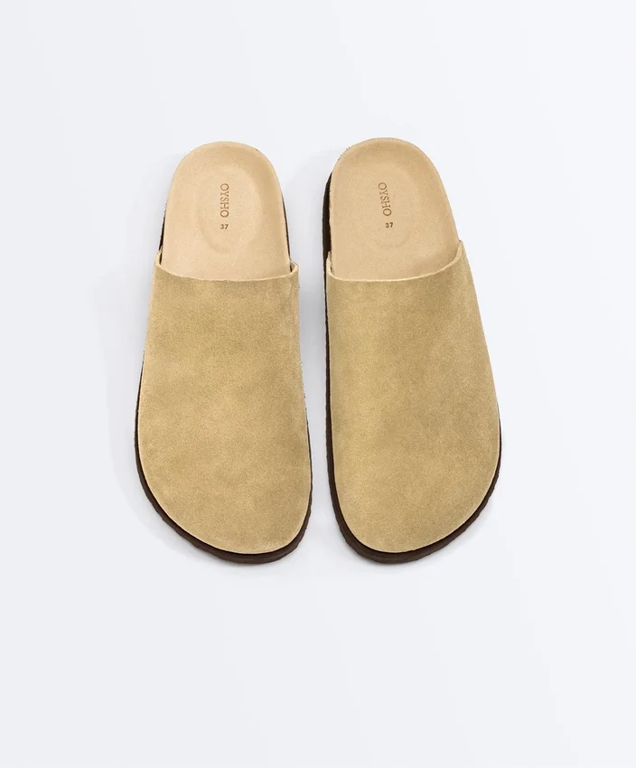 Mules en cuir refendu Mules en cuir refendu