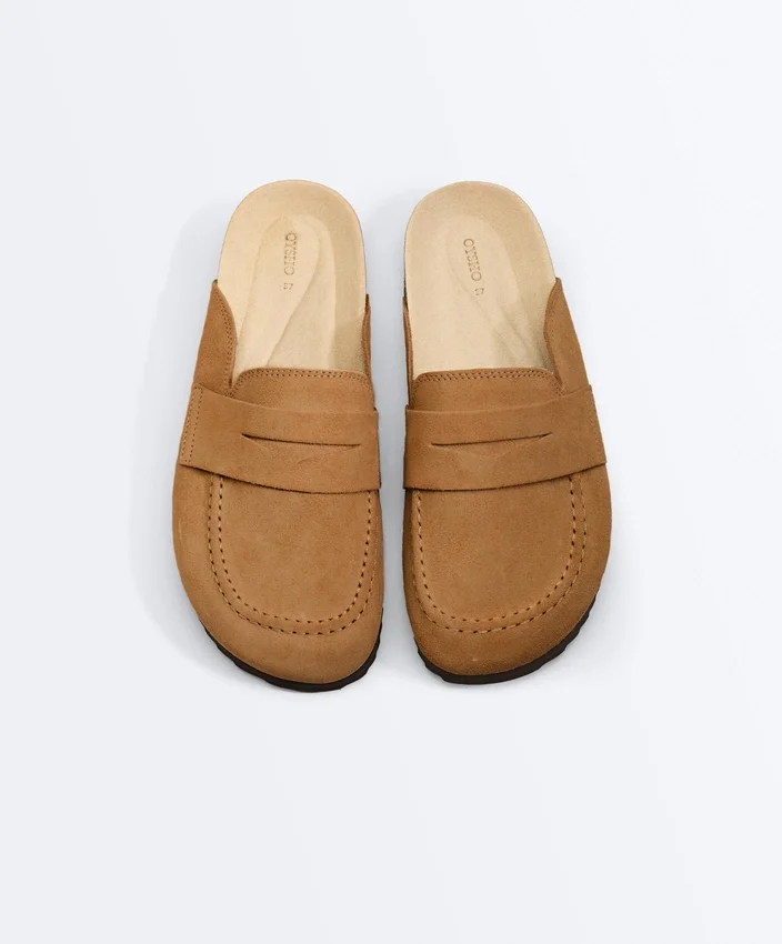 Mules en cuir refendu Mules en cuir refendu
