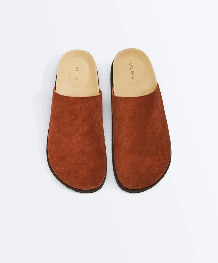 Mules en cuir refendu Mules en cuir refendu