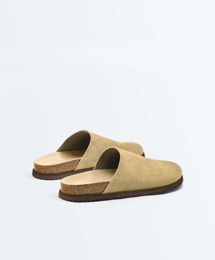 Mules en cuir refendu Mules en cuir refendu