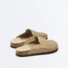 Mules en cuir refendu Mules en cuir refendu