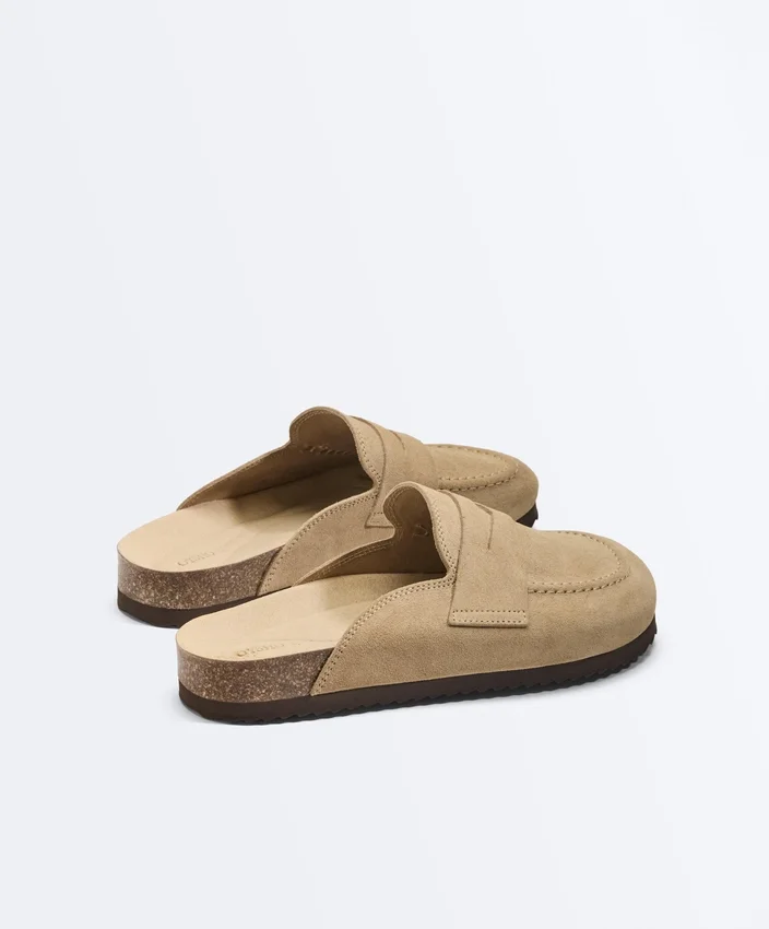 Mules en cuir refendu Mules en cuir refendu
