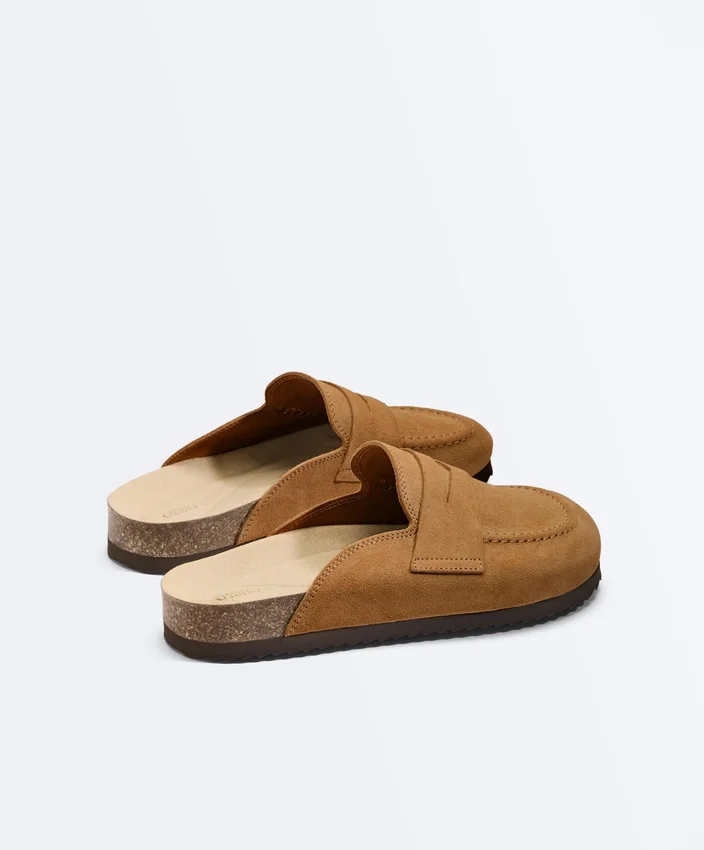 Mules en cuir refendu Mules en cuir refendu