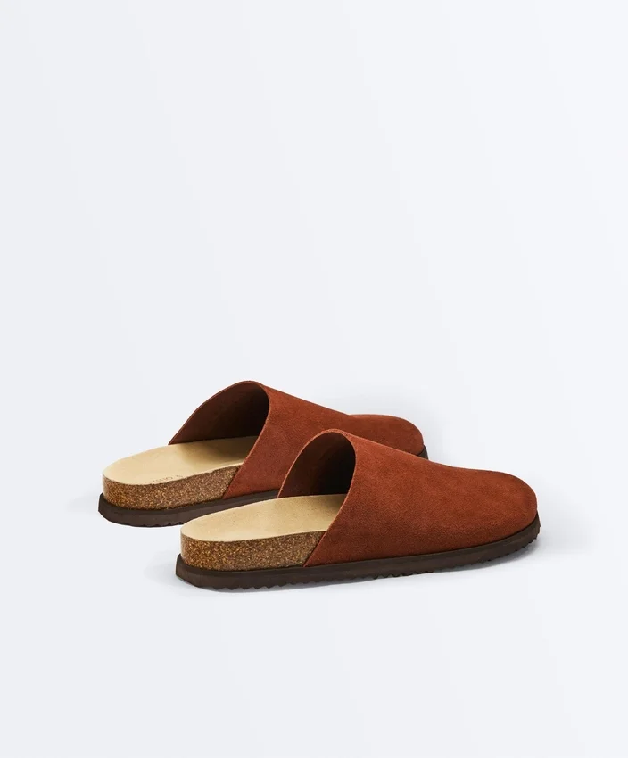 Mules en cuir refendu Mules en cuir refendu