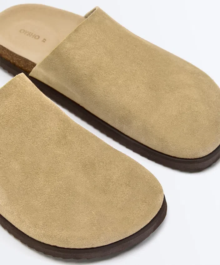 Mules en cuir refendu Mules en cuir refendu