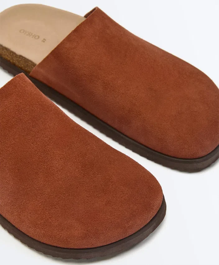 Mules en cuir refendu Mules en cuir refendu