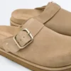 Mules en cuir refendu à boucle Mules en cuir refendu à boucle