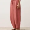 Pantalon bouffant 100 % lin