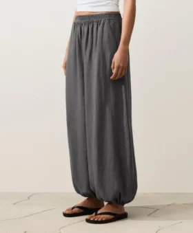 Pantalon bouffant 100 % lin