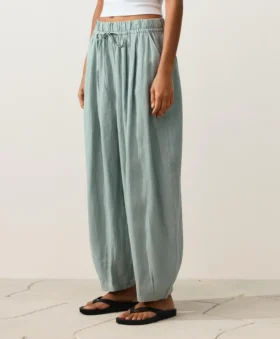 Pantalon bouffant 100 % lin