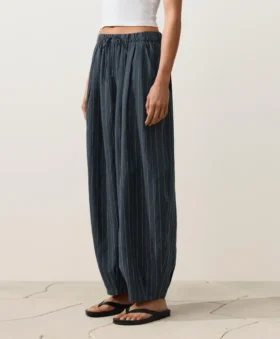 Pantalon bouffant 100 % lin