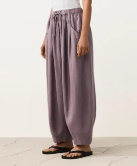 Pantalon bouffant 100 % lin
