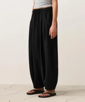 Pantalon bouffant 100 % lin