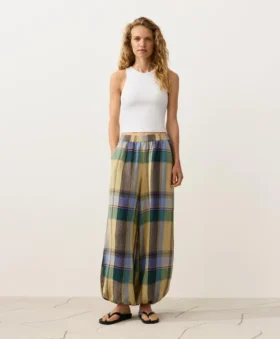 Pantalon bouffant 100 % lin