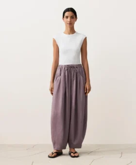 Pantalon bouffant 100 % lin