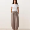 Pantalon bouffant 100 % lin