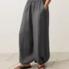 Pantalon bouffant 100 % lin