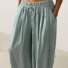 Pantalon bouffant 100 % lin
