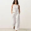 Pantalon bouffant 100 % lin