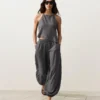 Pantalon bouffant 100 % lin