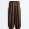 Pantalon bouffant 100 % lin