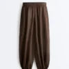 Pantalon bouffant 100 % lin