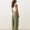 Pantalon bouffant cargo 100 % lin
