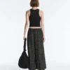 Pantalon bouffant à carreaux en coton Pantalon bouffant à carreaux en coton