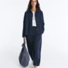 Pantalon bouffant en coton mélangé