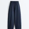 Pantalon bouffant en coton mélangé
