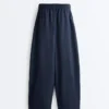 Pantalon bouffant en coton mélangé