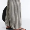 Pantalon bouffant en maille rayée