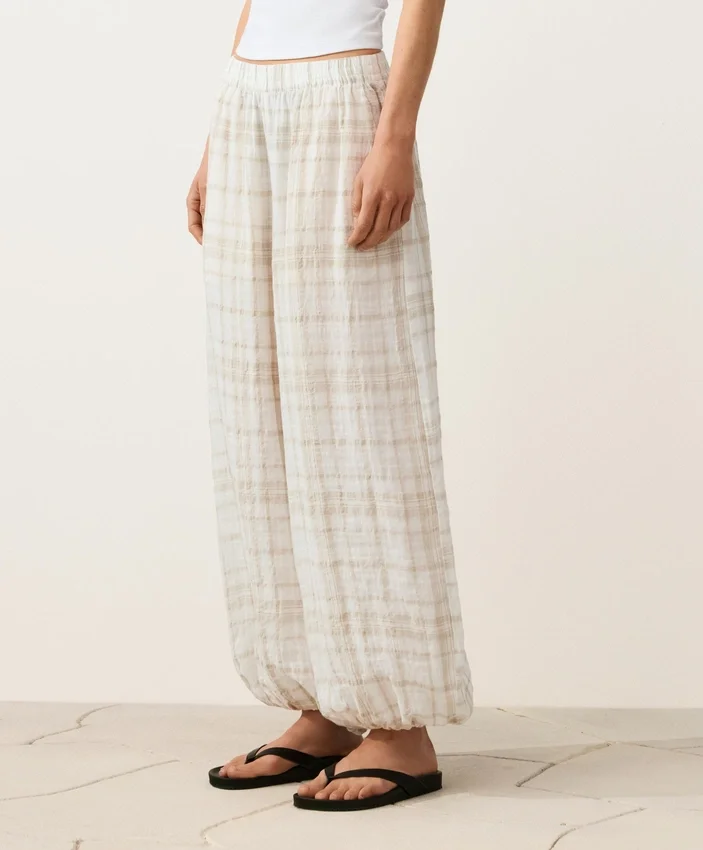 Pantalon bouffant en mélange de lin et de lyocell Pantalon bouffant en mélange de lin et de lyocell