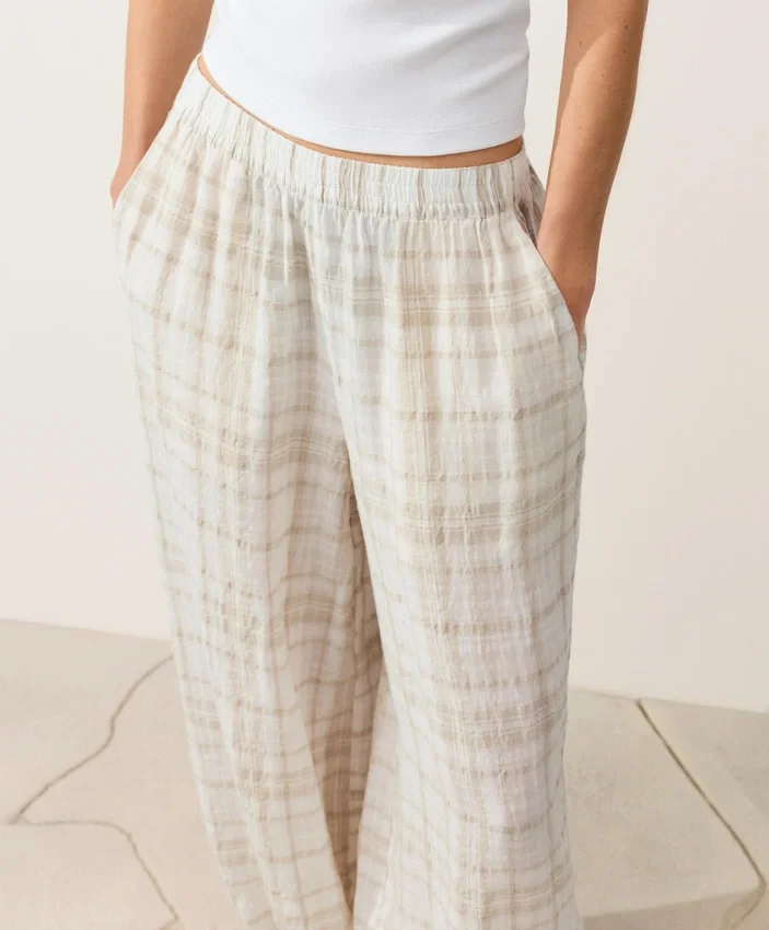 Pantalon bouffant en mélange de lin et de lyocell Pantalon bouffant en mélange de lin et de lyocell
