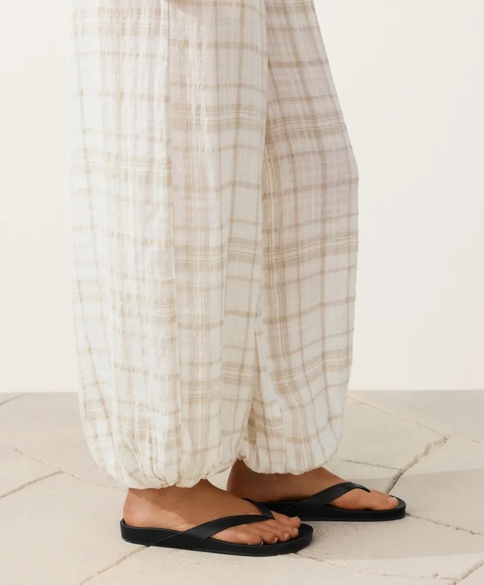 Pantalon bouffant en mélange de lin et de lyocell Pantalon bouffant en mélange de lin et de lyocell