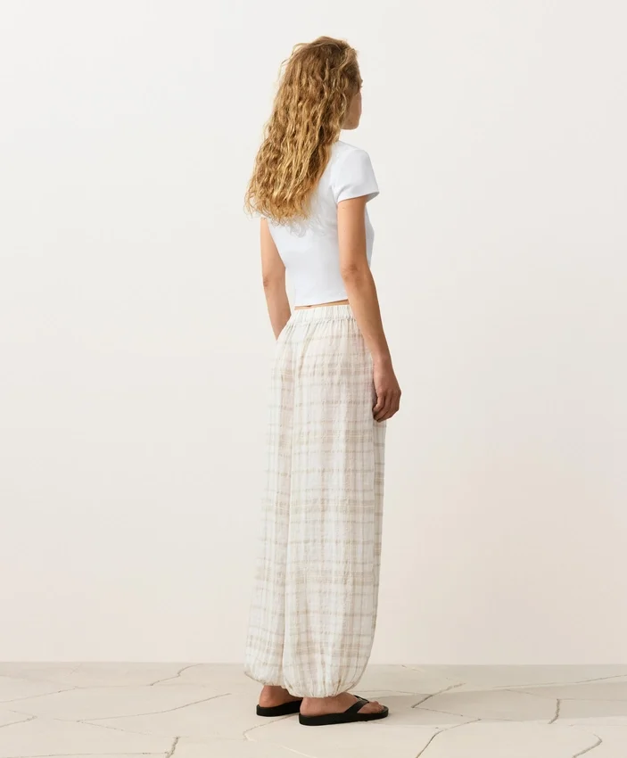 Pantalon bouffant en mélange de lin et de lyocell Pantalon bouffant en mélange de lin et de lyocell