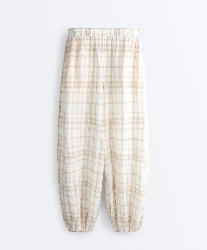 Pantalon bouffant en mélange de lin et de lyocell Pantalon bouffant en mélange de lin et de lyocell