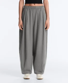 Pantalon bouffant en mélange de lyocell à carreaux vichy