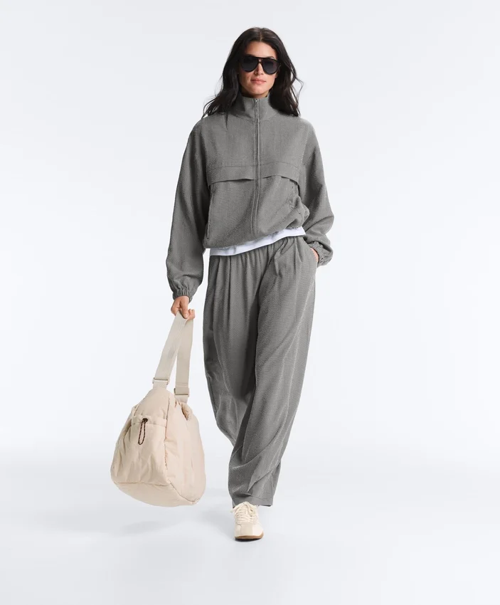 Pantalon bouffant en mélange de lyocell à carreaux vichy Pantalon bouffant en mélange de lyocell à carreaux vichy