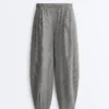 Pantalon bouffant en mélange de lyocell à carreaux vichy Pantalon bouffant en mélange de lyocell à carreaux vichy