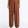 Pantalon bouffant en mélange de modal