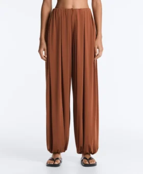 Pantalon bouffant en mélange de modal