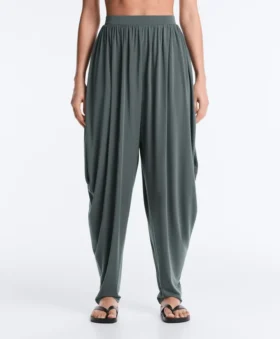 Pantalon bouffant en mélange de modal