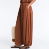 Pantalon bouffant en mélange de modal